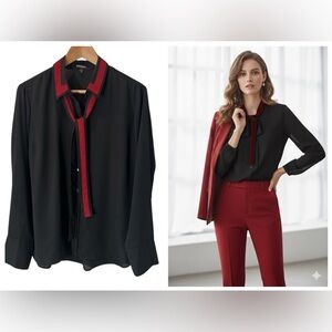 Express Black Top with Red Accents